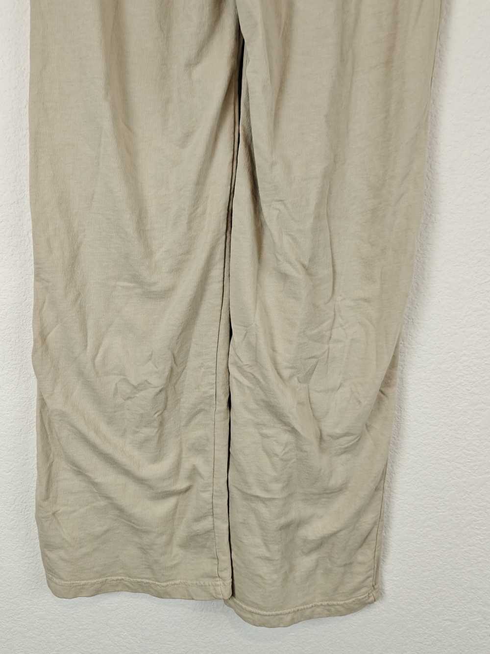 Talentless French Terry Lounge Pants Bone Minimal Cozy Wide Leg Cotton Sz Small - Picture 11 of 13